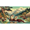 Laughing otters