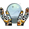 magic hands with glass ball