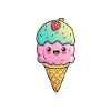 Ice cream with face