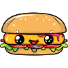Burger with a face