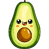 Sweet avocado with face