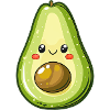 Avocado mit Gesicht