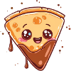 Sweet Chocolate Pizza with Chocolate Face Cartoon