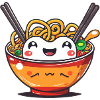 Ramen bowl with face