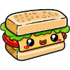 Sandwich with face