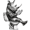 Rhino on toilet