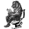 Tiger on toilet