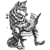 Wolf on toilet