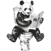 Panda on toilet