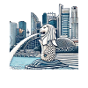 Skyline of Singapore Merlion