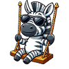 Cute Zebra Swing Playground Cartoon