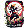 Chat samouraï guerrier japonais