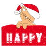 Happy Cat with Christmas-Cap