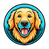 Golden Retriever Hund Farverig Kawaii Cartoon Pet