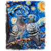 Dove Birds Starry Night Painting