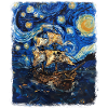 Pirate Ship Starry Night Painting