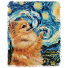 Pomeranian Dog Starry Night Painting