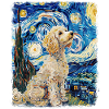 Poodle Dog Starry Night Painting