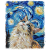 Ragdoll Cat Starry Night Painting
