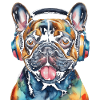 French Bulldog Headphones Frenchie Dog