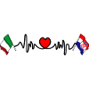 Cardio Cuore con Bandiera Italia, Croazia