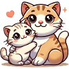 Loving Cat Parent with Child