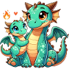 Loving Dragon Parent with Child