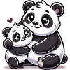 Loving Panda Parent with Child