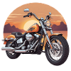 Motorcycle at sunset