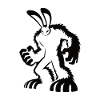 Muscular bunny silhouette design