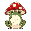 Mushroom Cap Frog Whimsy