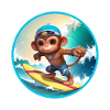 Happy Surfing Monkey