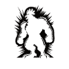 Muscular & Chicken Silhouette Design