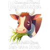 VEGETARIAN COW EATS GRASS