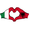 Italia Albania Bandiera Mani Forma Cuore