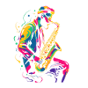 Saxophonist 90s look