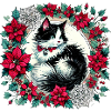 Christmas Tuxedo Cat