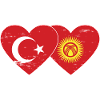 Turkey Kyrgyzstan Flag Heart used