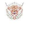 Scottish Highland Cow Flower Wreath