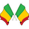 Two flags crossed Mali