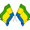 Two flags crossed Gabon