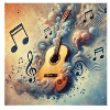 Gitarre auf Wolken