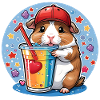 Cute guinea pig enjoying lemonade