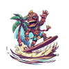 Tiki Statue Surfer