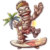 Tiki Statue Funny Surfer