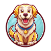 Golden Retriever Hund Sjov Kawaii Tegneserie Dyr