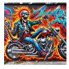 Rocker in flames
