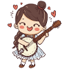 Banjo player comic style