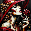 VisageStyliseChapeauRouge