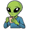 Alien with Coffee